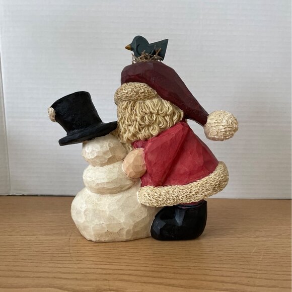 Crazy Mountain Resin Santa & Snowman Hugging 1997 Santas Workbench Series 8.5 in - Picture 3 of 9